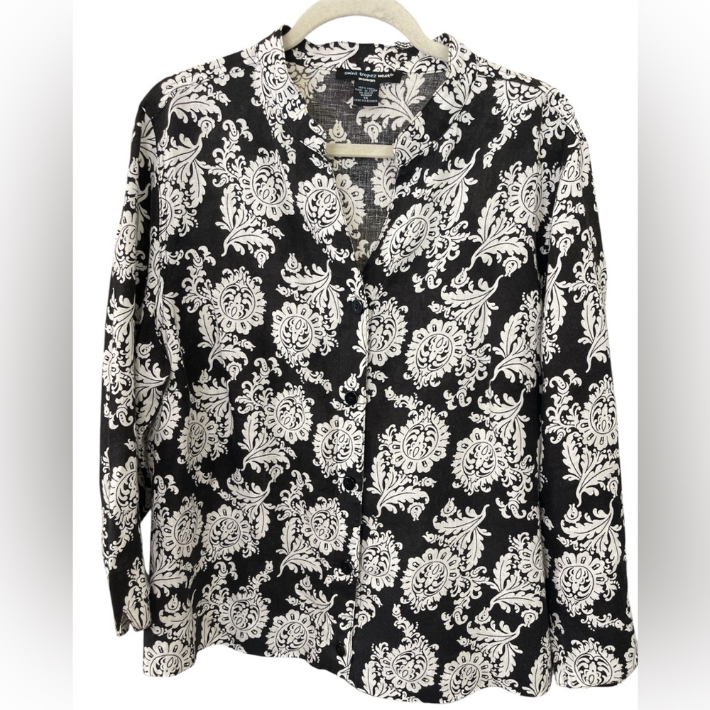 St Tropez West 100% linen blouse/jacket 1x